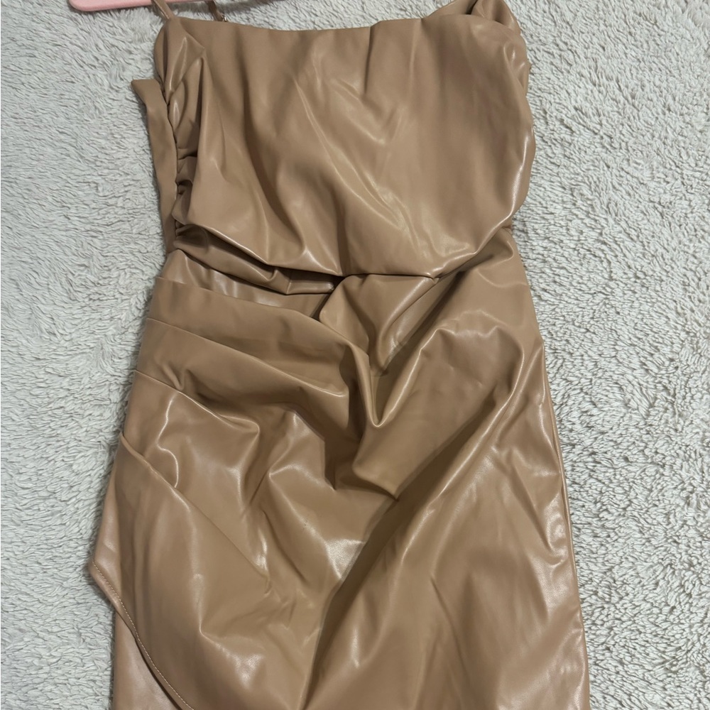 NWT!! Tan leather dress